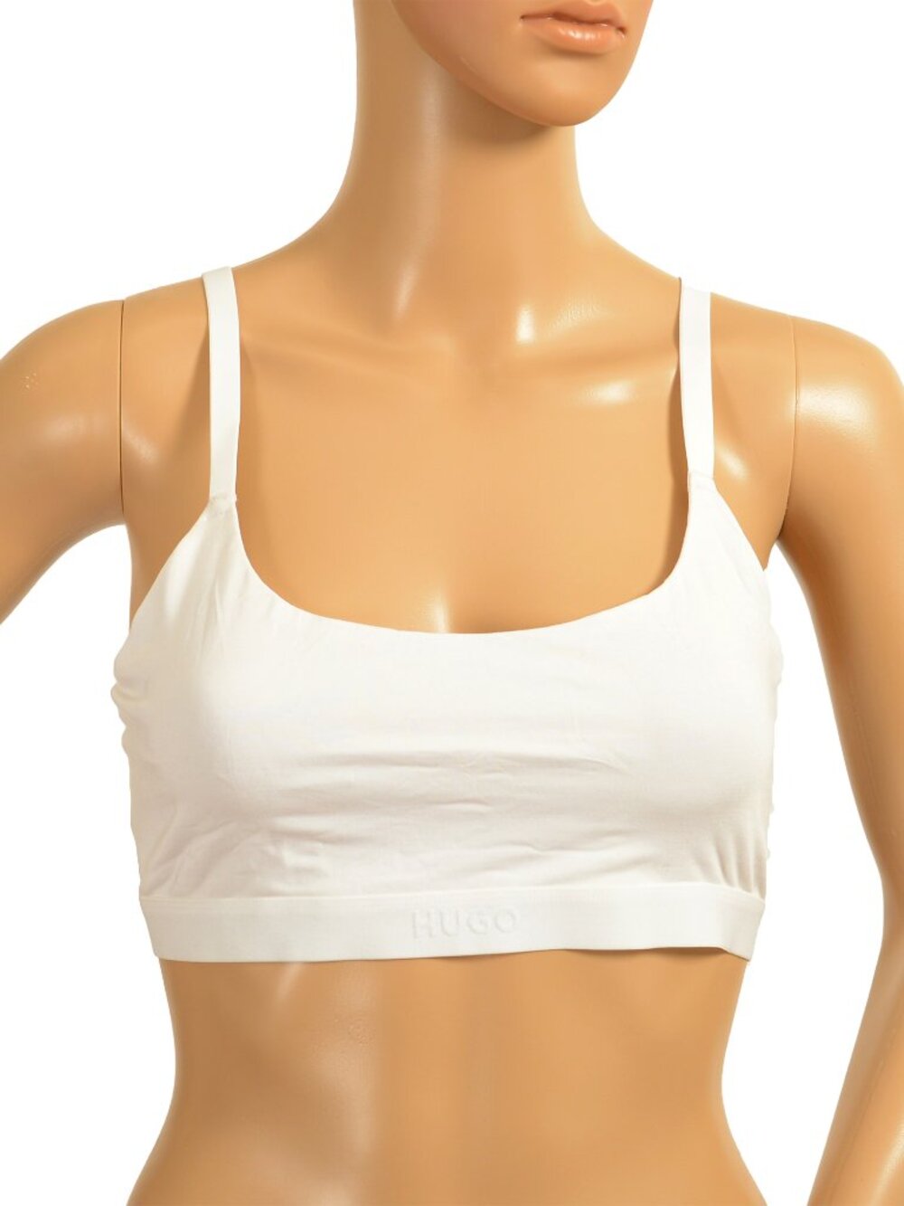 Hugo Boss Women's "Bralette Pure" White Logo Bralette Bra US XL IT 46